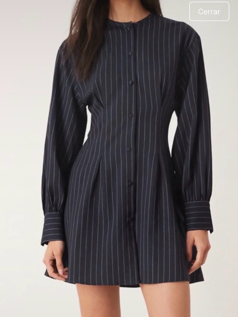 ASOS Black Pinstripe Mini Shirt Dress